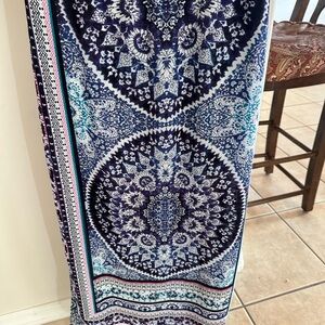 Express Purple and White Patterned Skirt